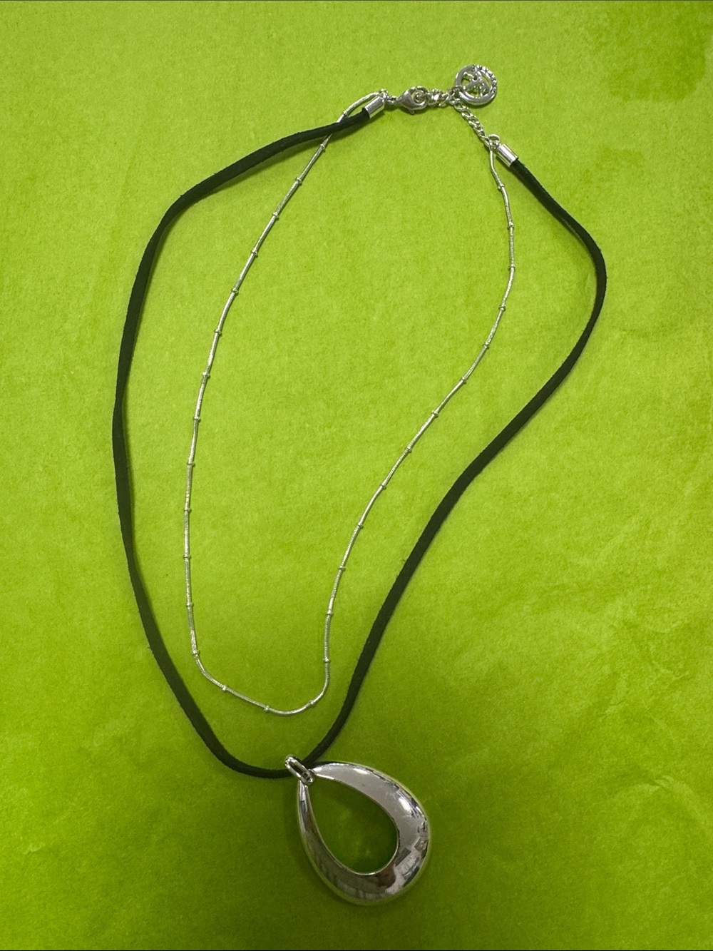 Sterling Silver Teardrop Pendant Necklace in Silver Color - Picture 2 of 2